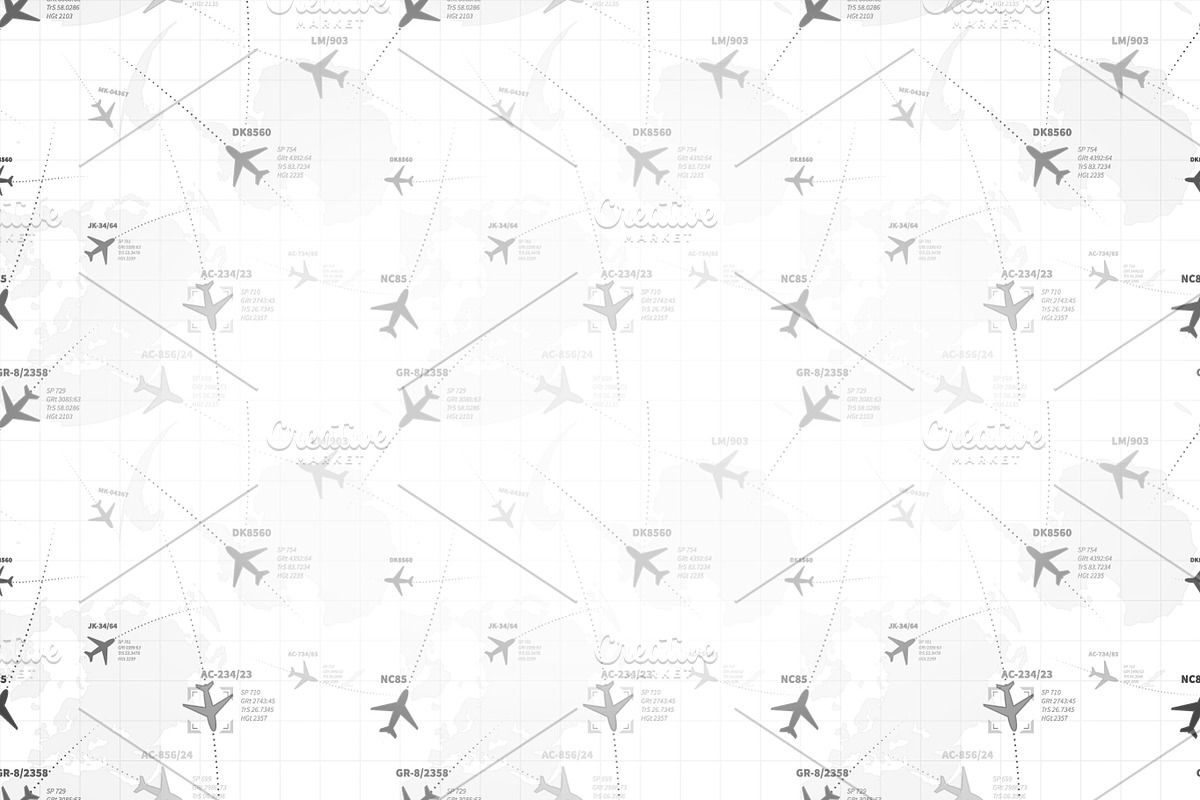 Monochrome radar map with planes in Illustrations - product preview 8