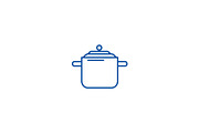 Pressure cooker,thermo pot line icon