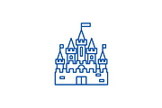 Princess castle line icon concept