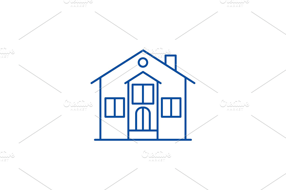 Private house line icon concept in Illustrations - product preview 8