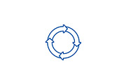 Process diagrams line icon concept