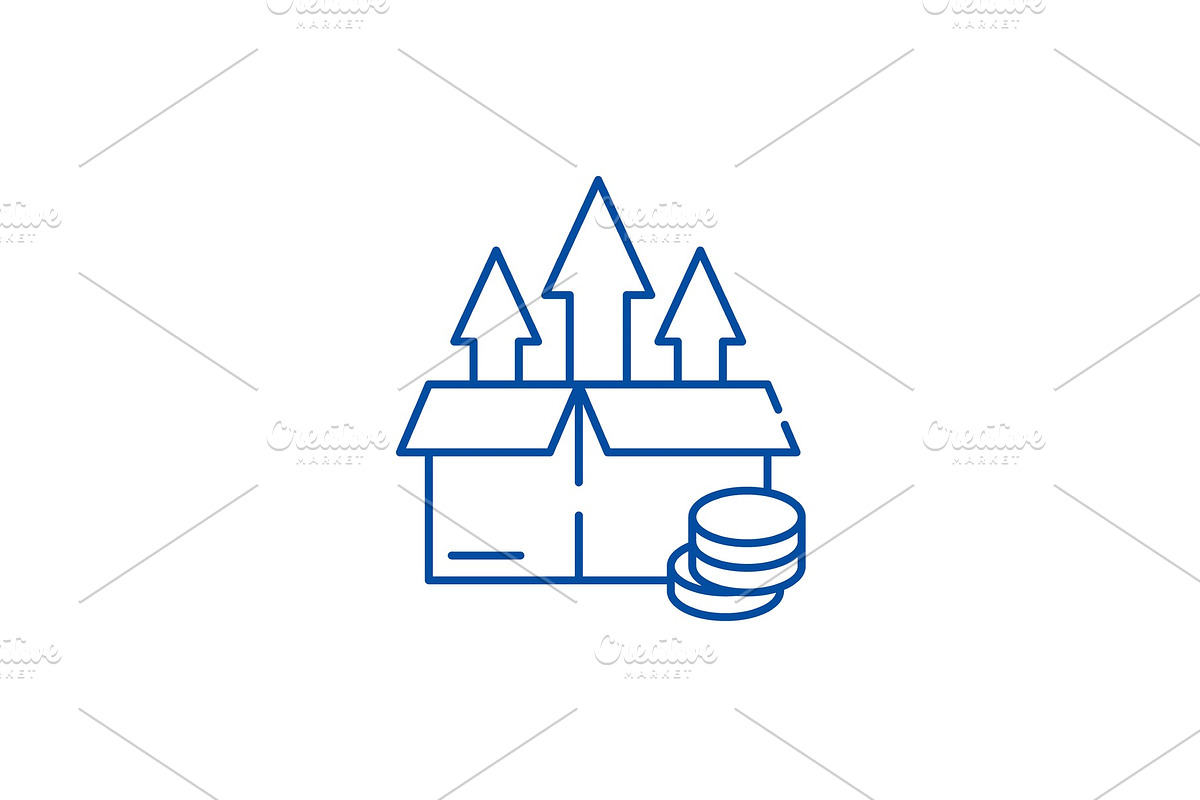 Product growth line icon concept in Illustrations - product preview 8