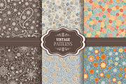 Set of 6 seamless pattern in floral