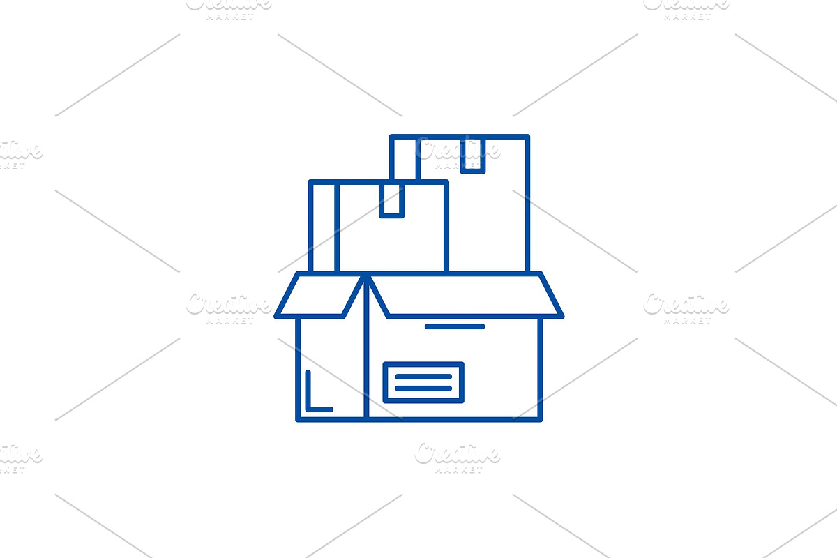 Product packaging line icon concept in Objects - product preview 8