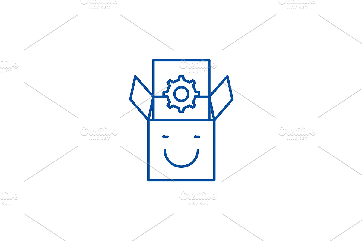 Product satisfaction line icon in Illustrations - product preview 8