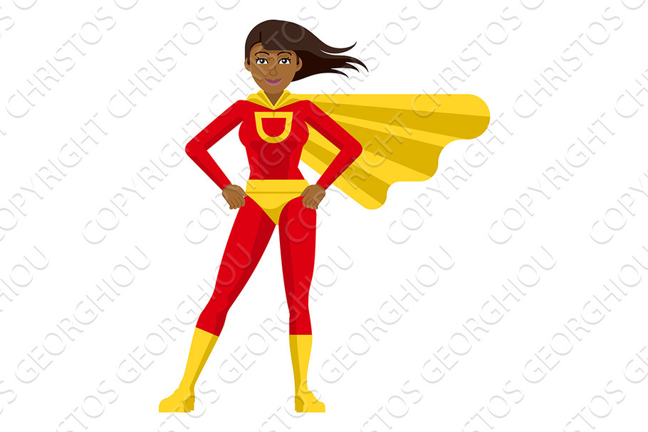 Asian Superhero Woman Cartoon in Illustrations - product preview 8