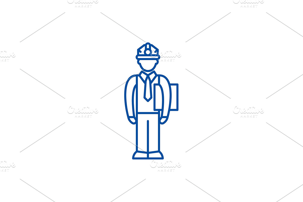 Production manager line icon concept in Illustrations - product preview 8