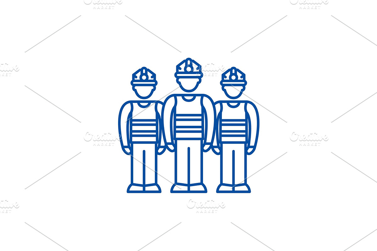 Production team line icon concept in Illustrations - product preview 8
