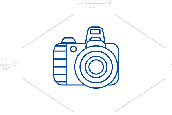 Professional photo camera line icon