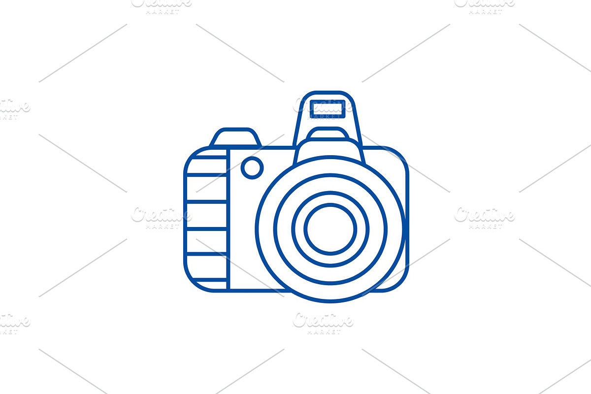 Professional photo camera line icon in Objects - product preview 8