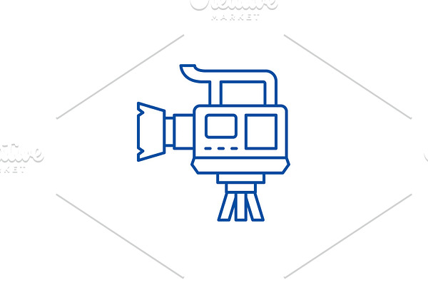 Professional video camera line icon