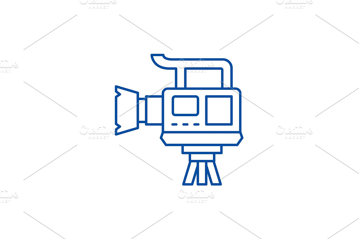 Professional video camera line icon in Illustrations - product preview 8