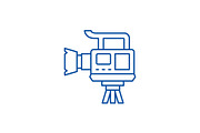 Professional video camera line icon