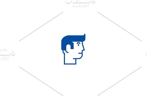 Profile man line icon concept