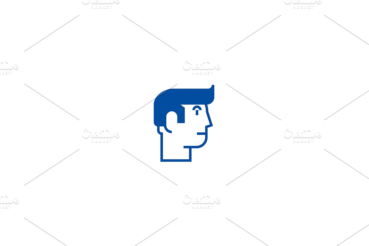 Profile man line icon concept in Illustrations - product preview 8