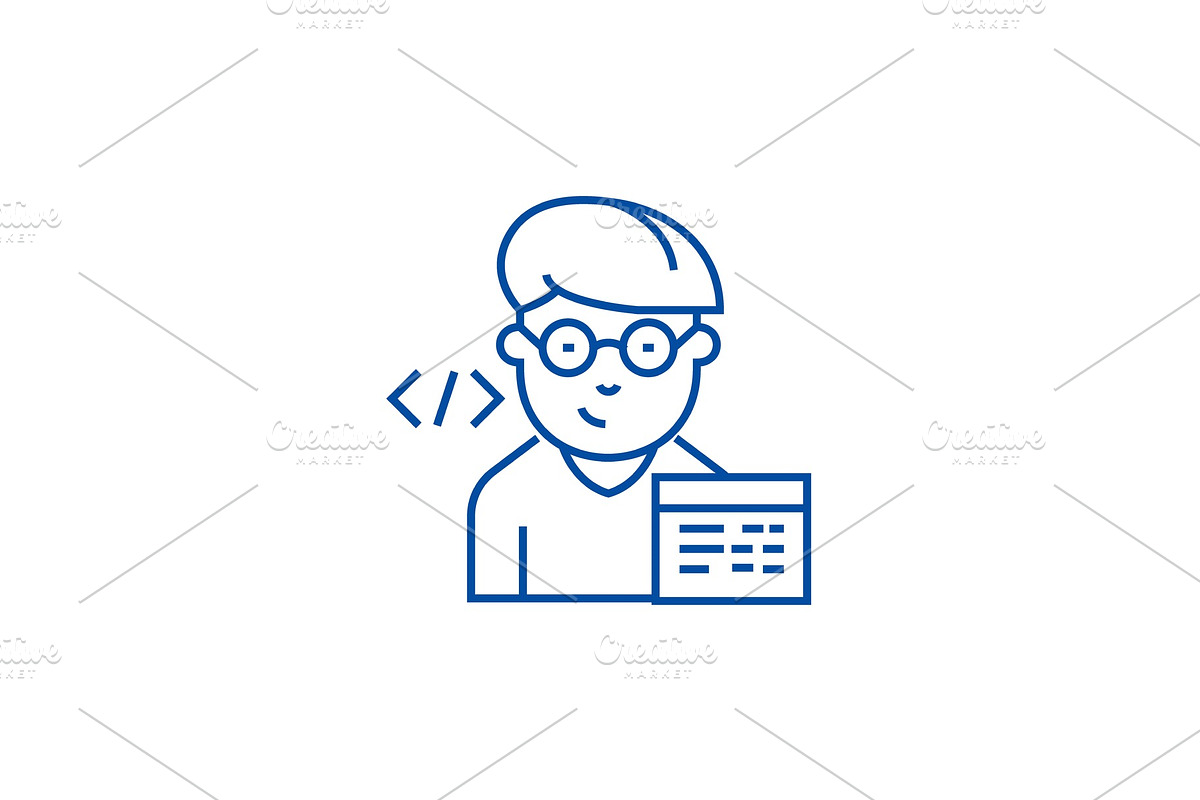 Programmer line icon concept in Illustrations - product preview 8