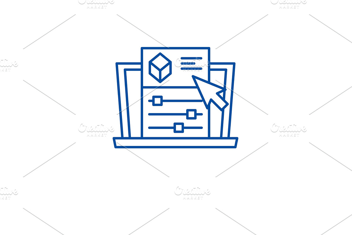 Project settings line icon concept in Illustrations - product preview 8