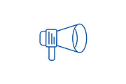 Promo loudspeaker sign line icon