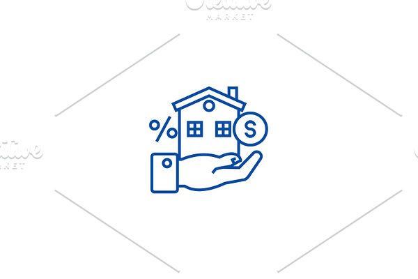 Property investment line icon