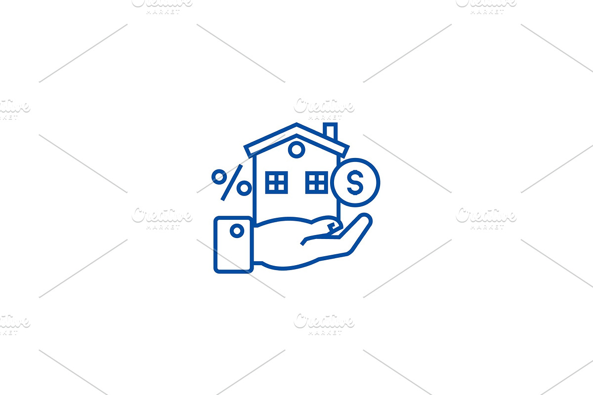 Property investment line icon in Illustrations - product preview 8