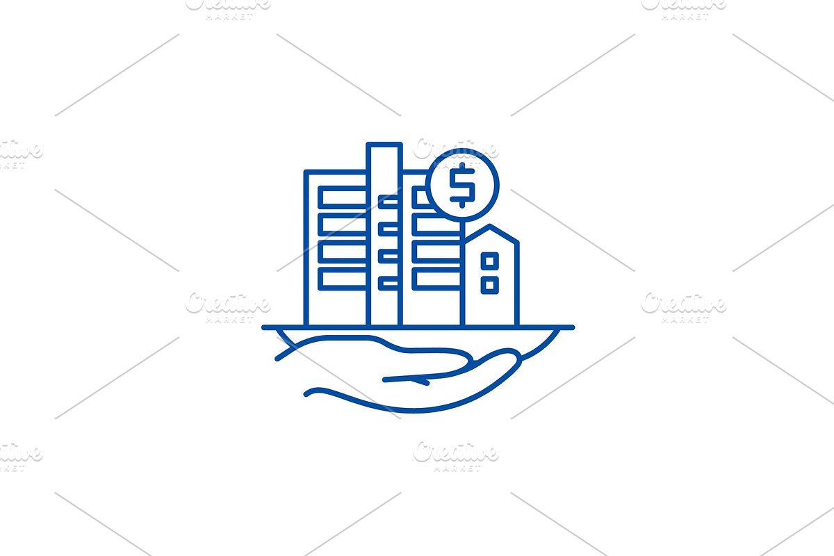 Property valuation line icon concept in Illustrations - product preview 8