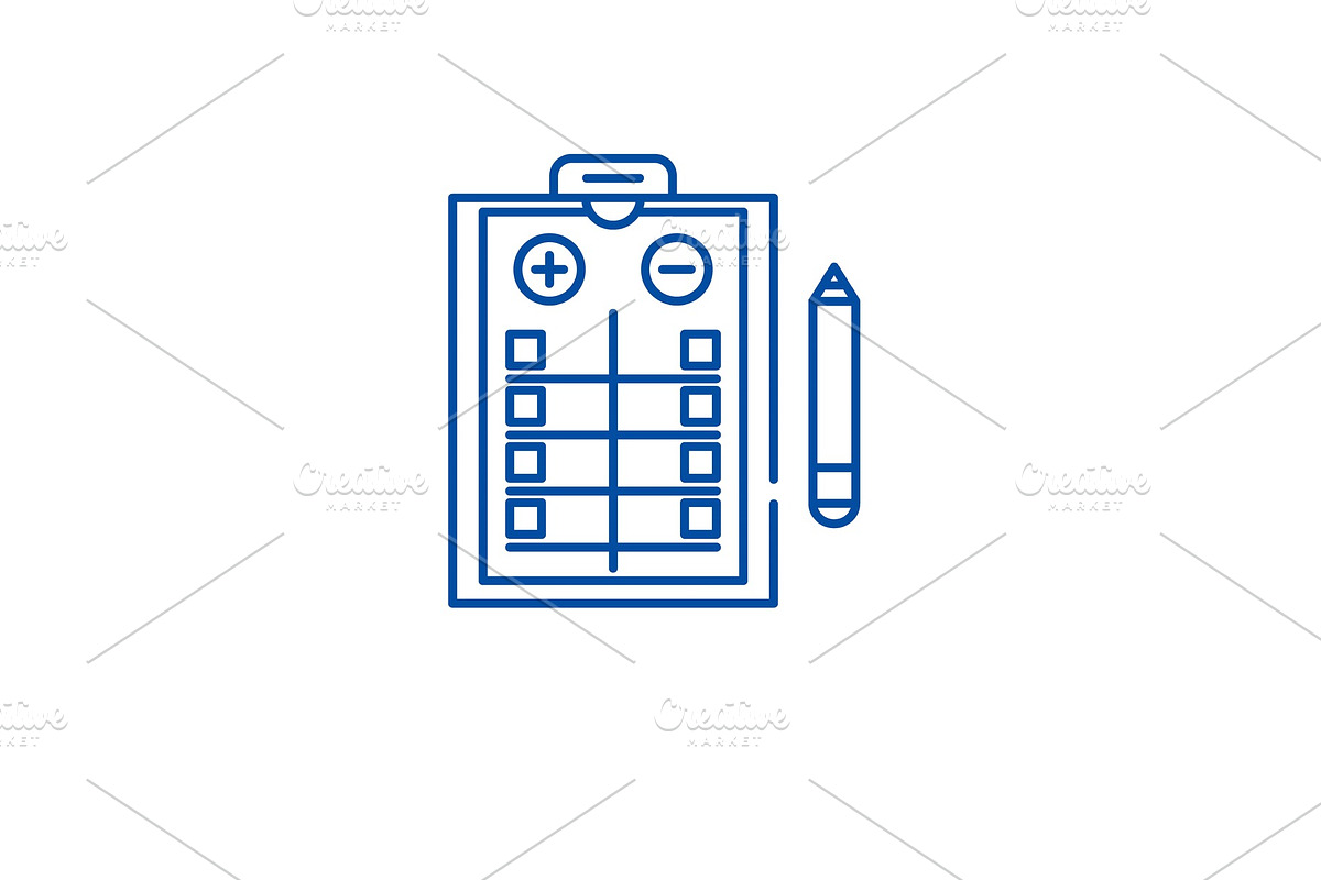 Pros and cons list line icon concept in Illustrations - product preview 8