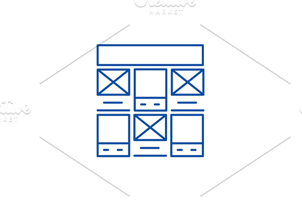 Prototype, web design line icon