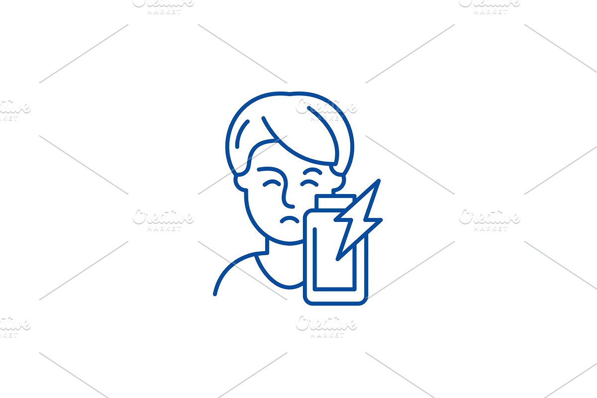 Psychological dependence line icon in Illustrations - product preview 8
