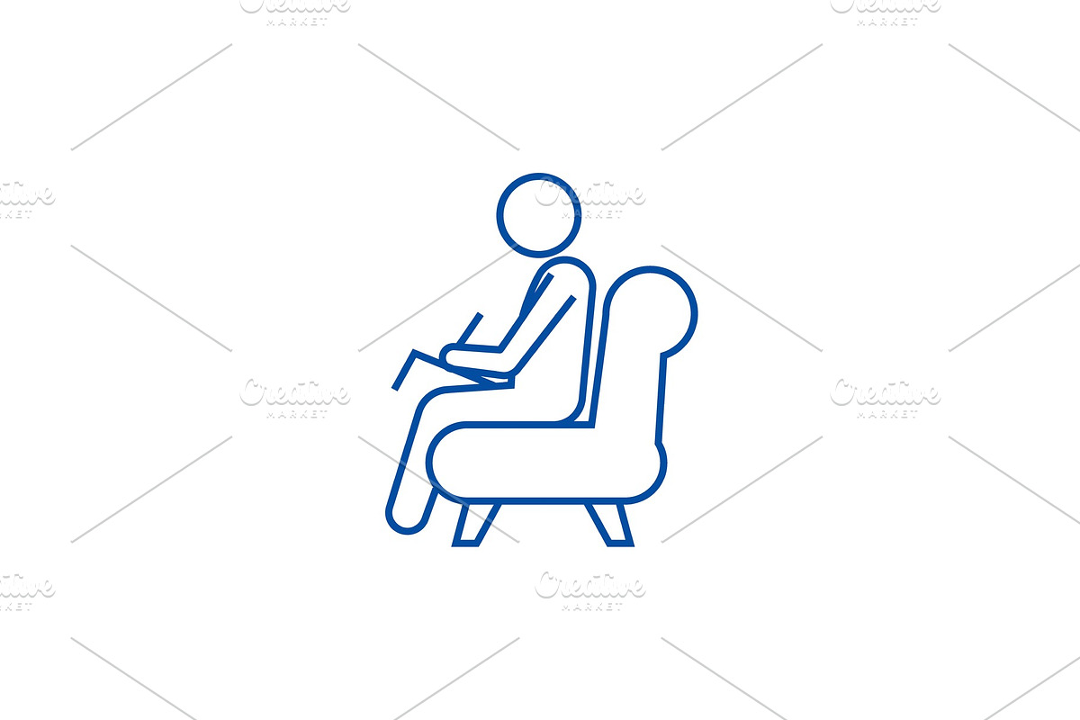Psychologist,consultant line icon in Objects - product preview 8