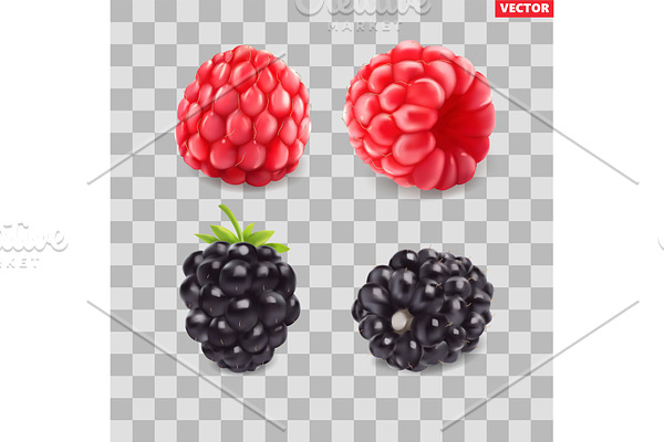 Blackberries and raspberries . Sweet