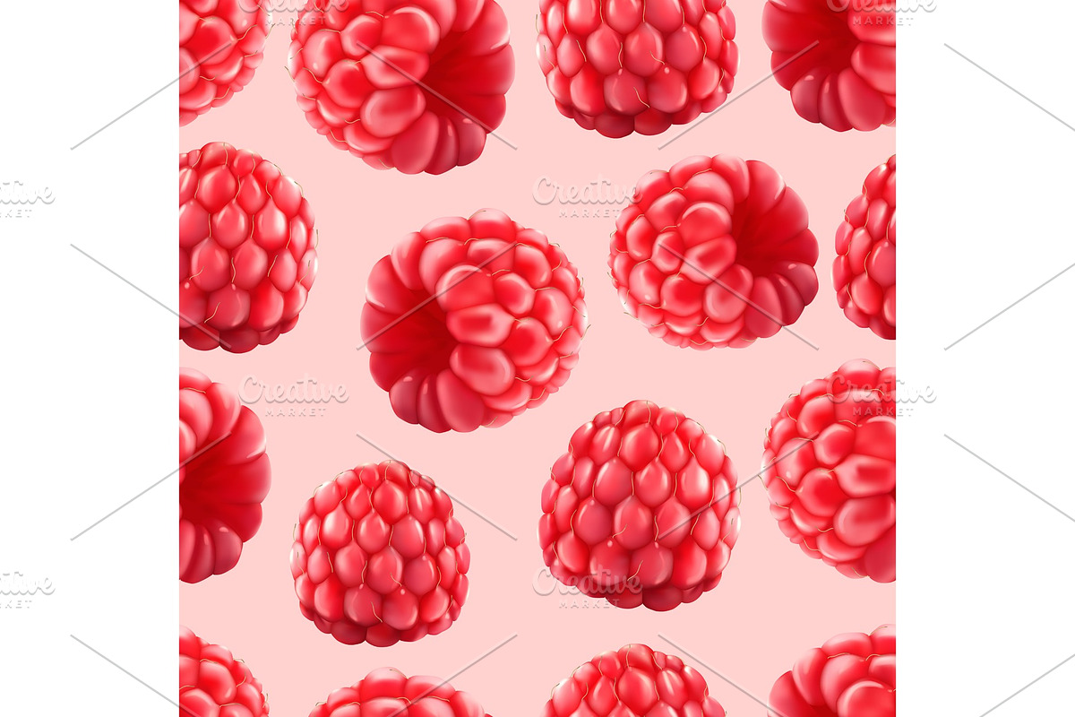 Raspberries seamless pattern. 3d in Patterns - product preview 8