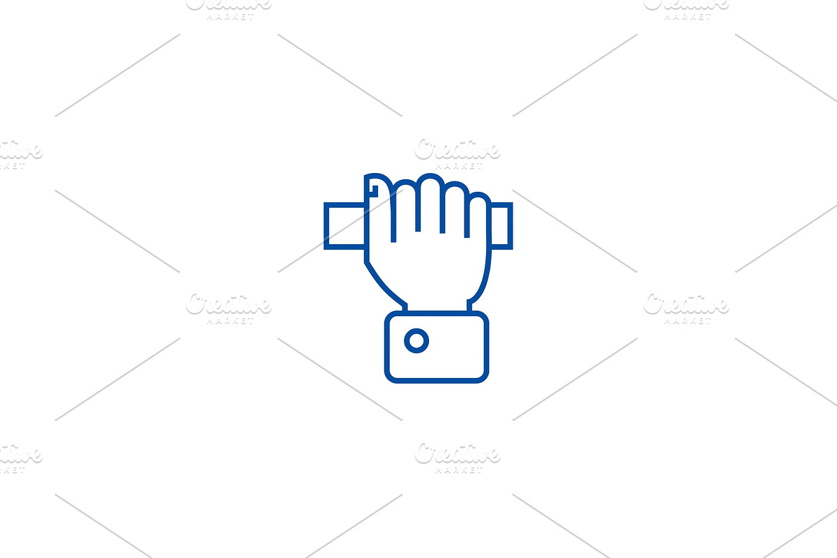 Pulling hand line icon concept in Illustrations - product preview 8