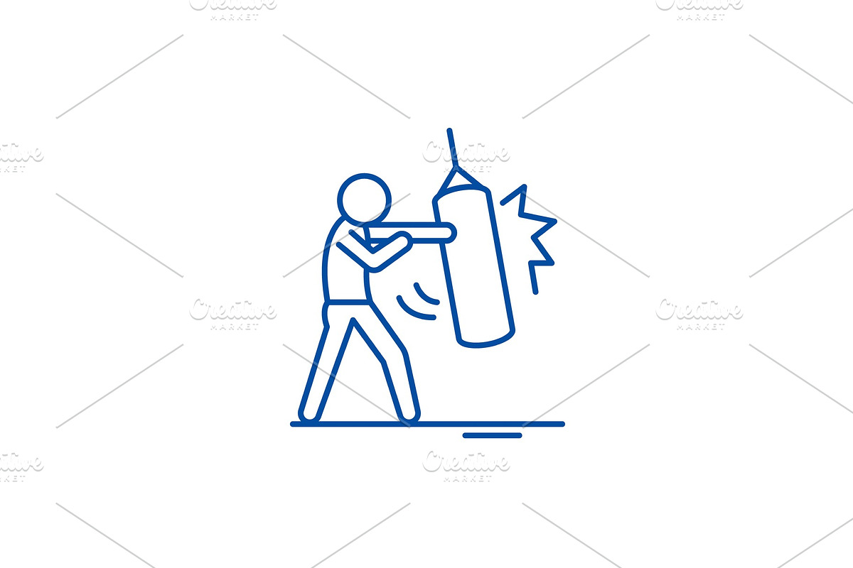 Punchbag line icon concept. Punchbag in Illustrations - product preview 8