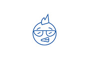 Punk emoji line icon concept. Punk
