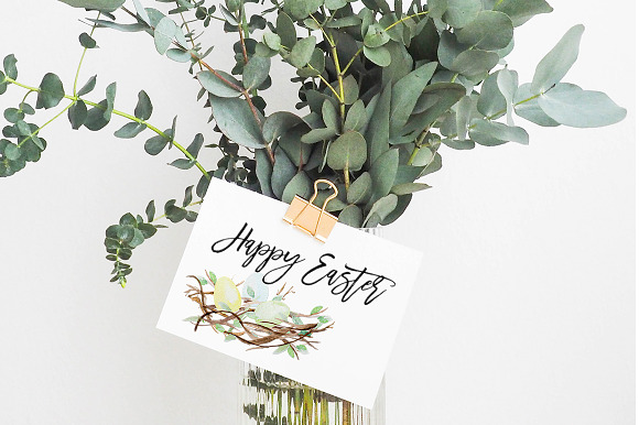 Watercolor Easter Wreath Set in Illustrations - product preview 1