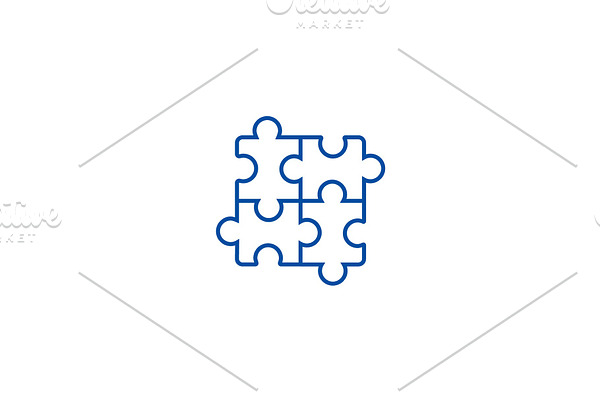 Puzzle,jigsaw line icon concept