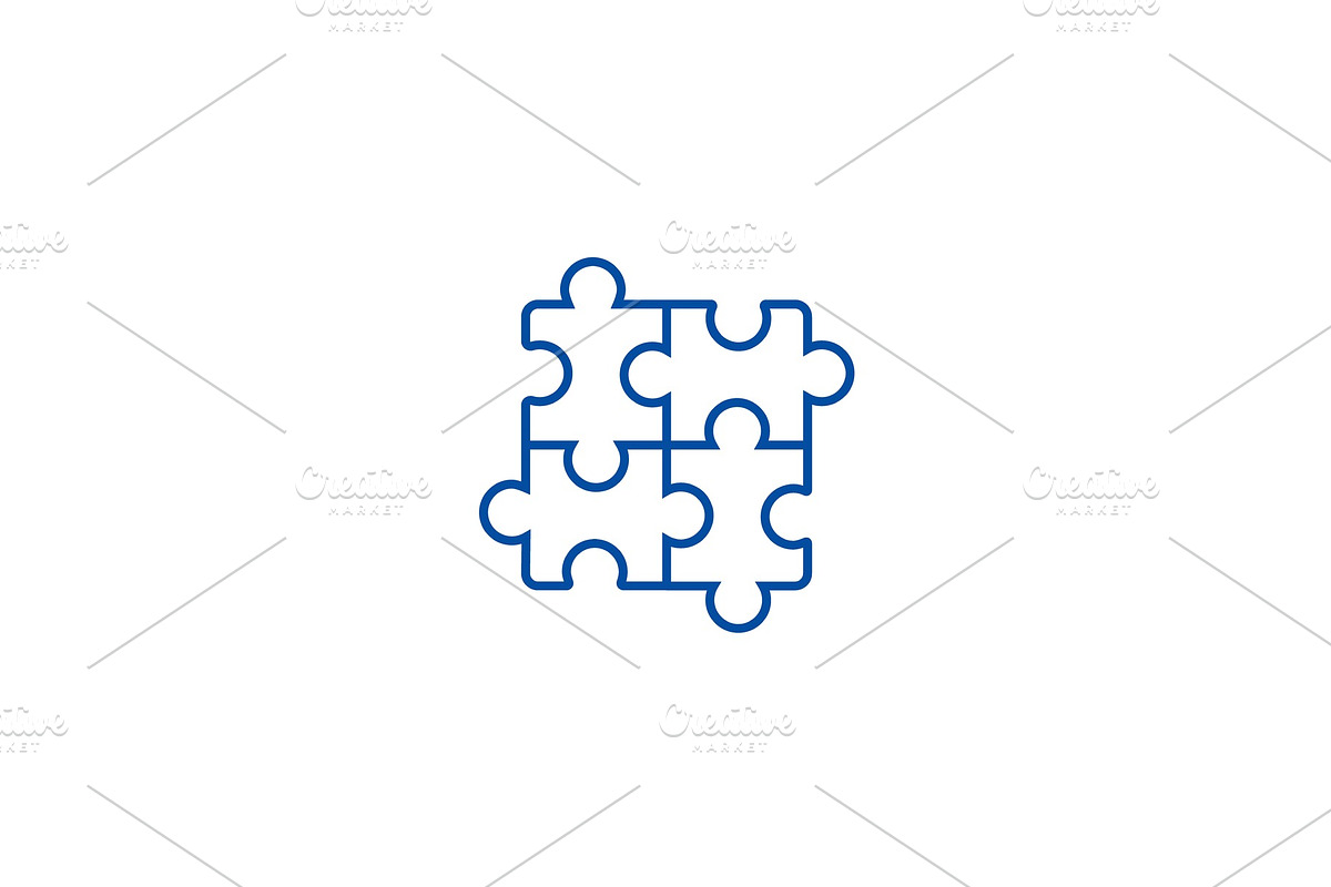 Puzzle,jigsaw line icon concept in Illustrations - product preview 8