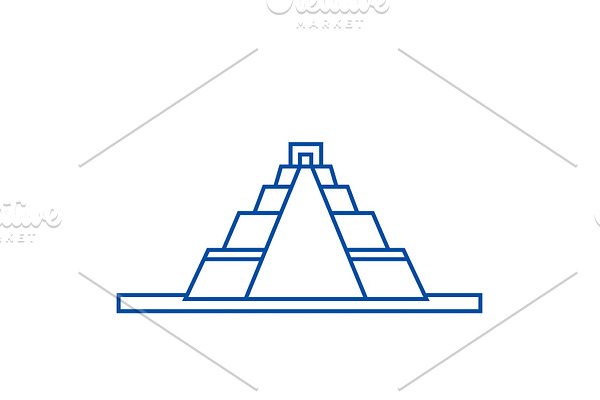 Pyramid line icon concept. Pyramid