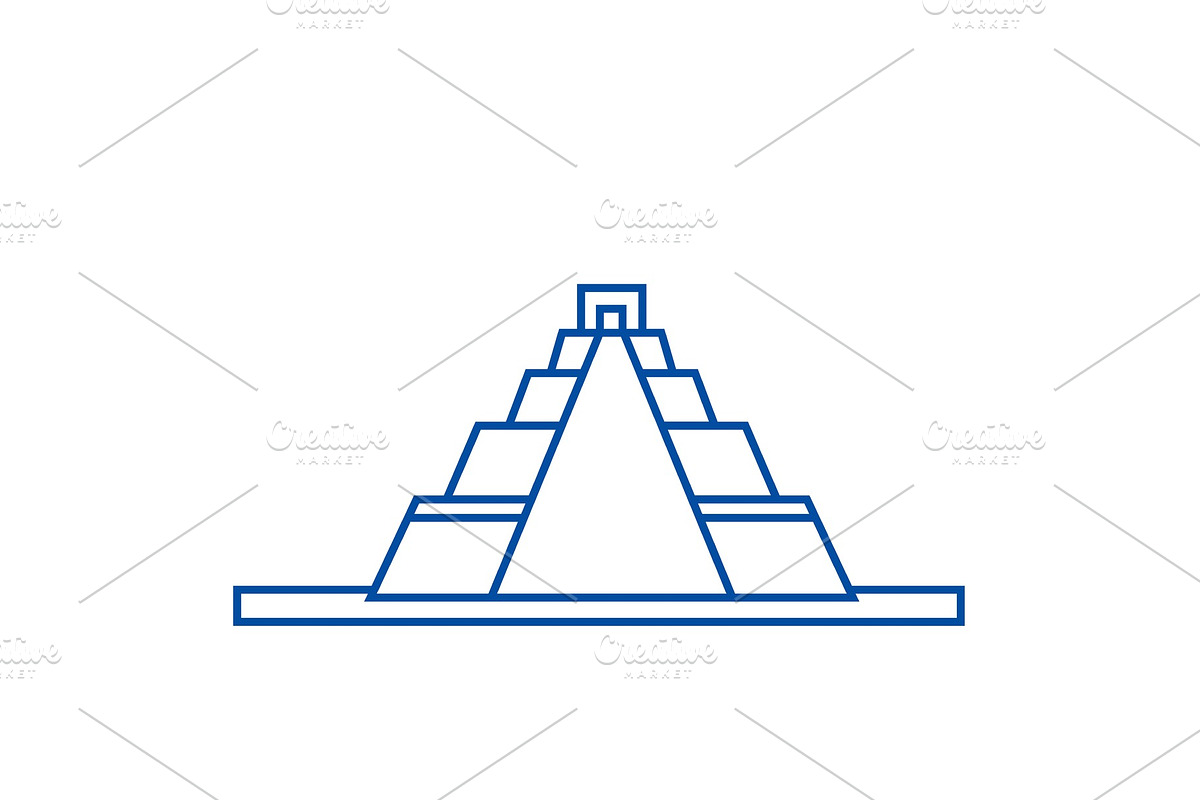 Pyramid line icon concept. Pyramid in Illustrations - product preview 8