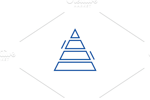 Pyramid chart line icon concept