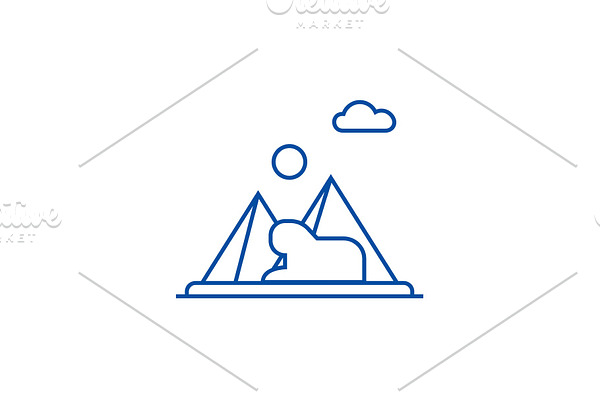 Pyramids,egypt line icon concept