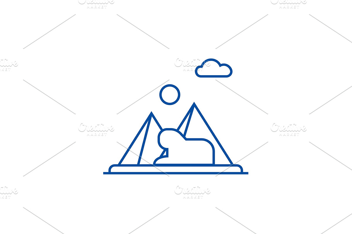 Pyramids,egypt line icon concept in Illustrations - product preview 8