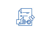 Quality control system line icon