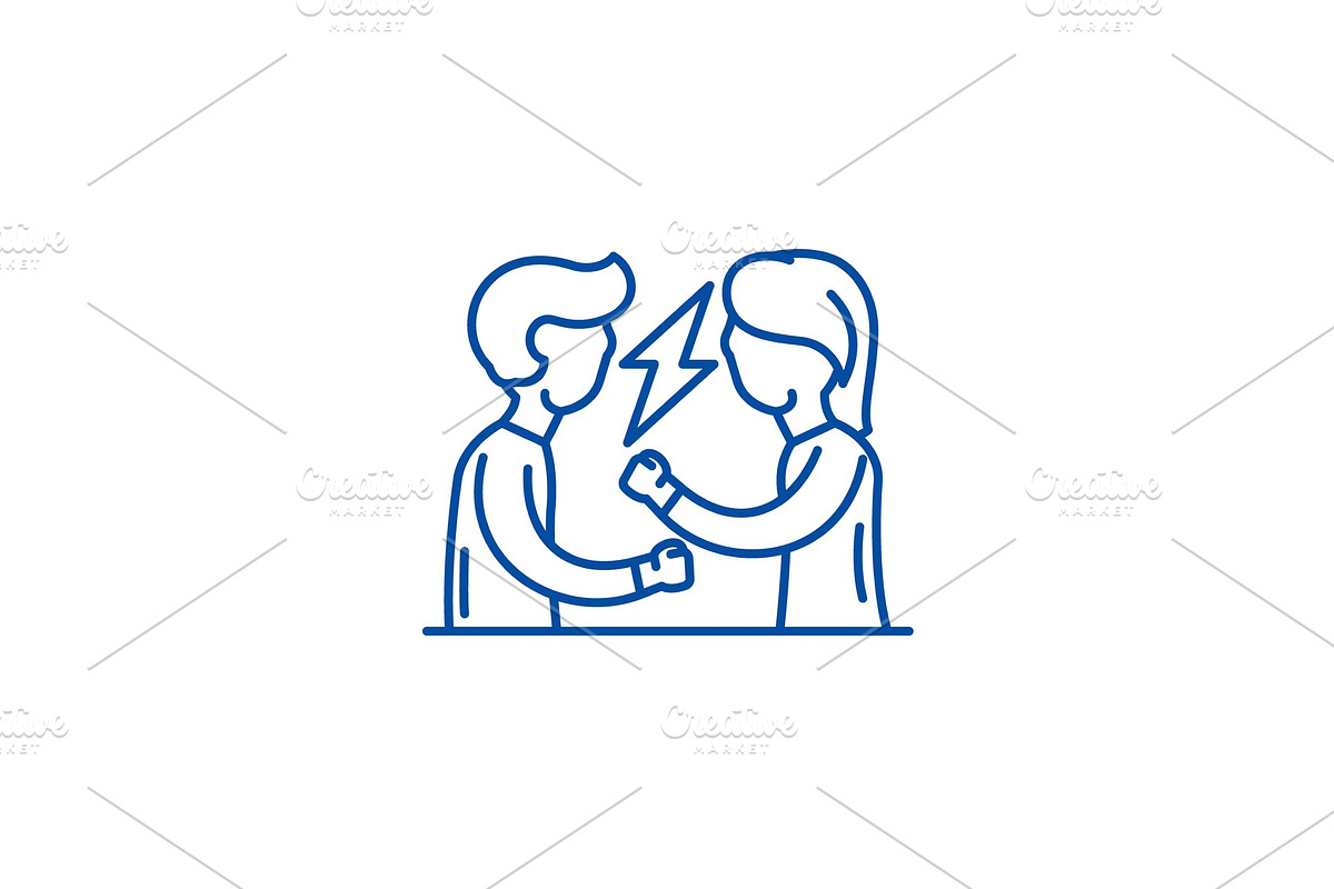 Quarrel line icon concept. Quarrel in Illustrations - product preview 8