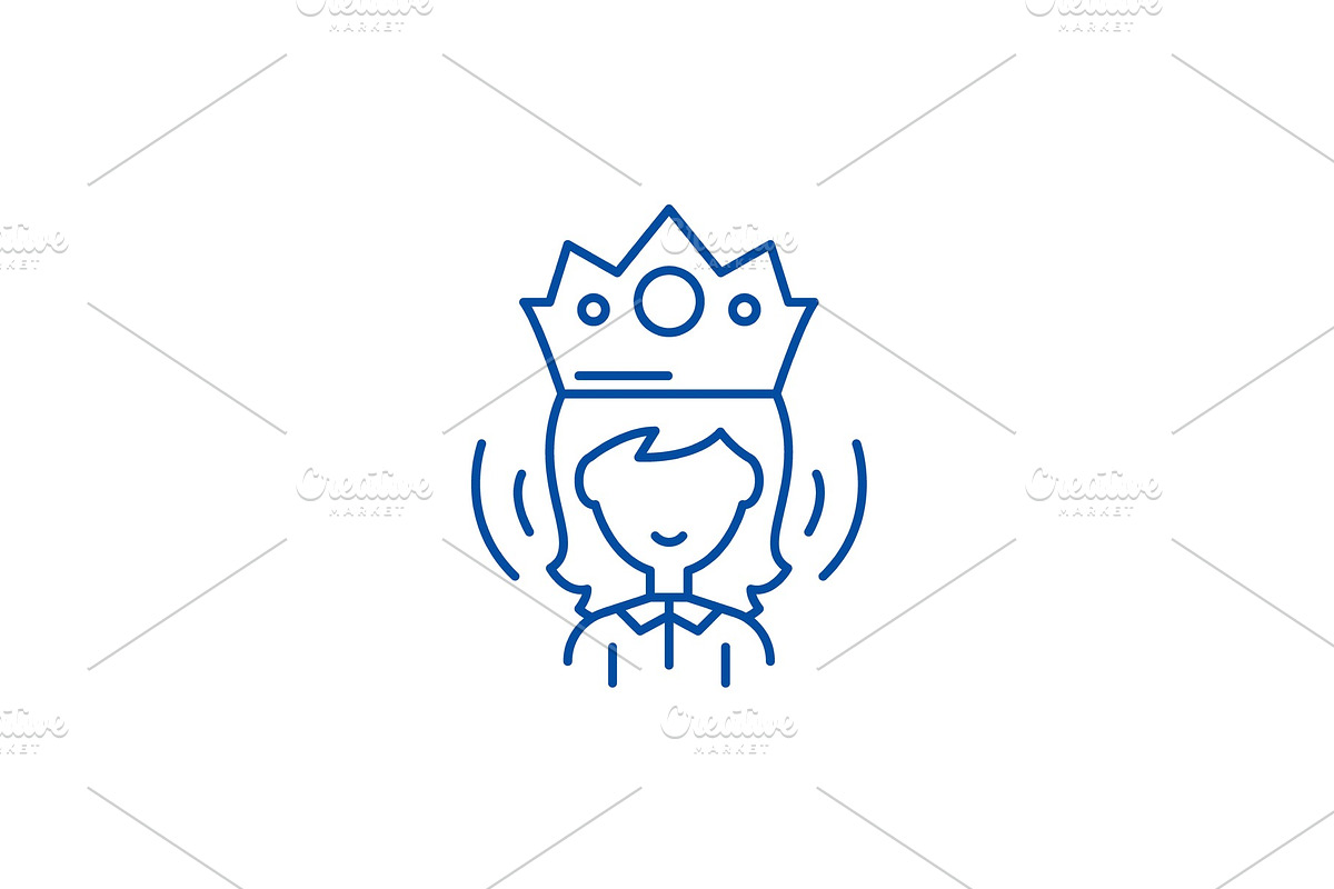Queen line icon concept. Queen flat in Illustrations - product preview 8