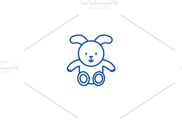Rabbit baby line icon concept