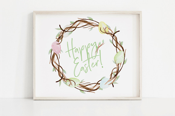 Watercolor Easter Wreath Set in Illustrations - product preview 4