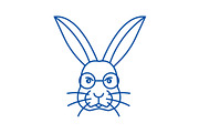 Rabbit head line icon concept