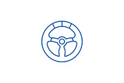 Racing wheel line icon concept