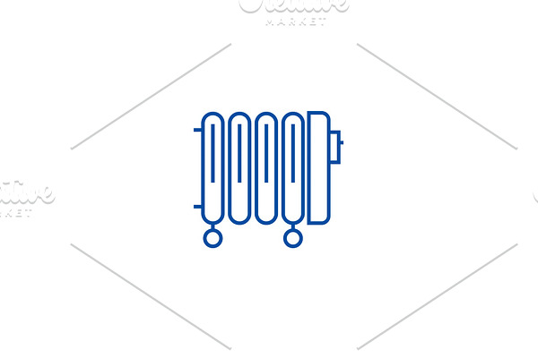 Radiator,oil heater line icon
